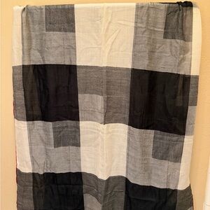 Black and Gray Checkered Scarf Cashmere